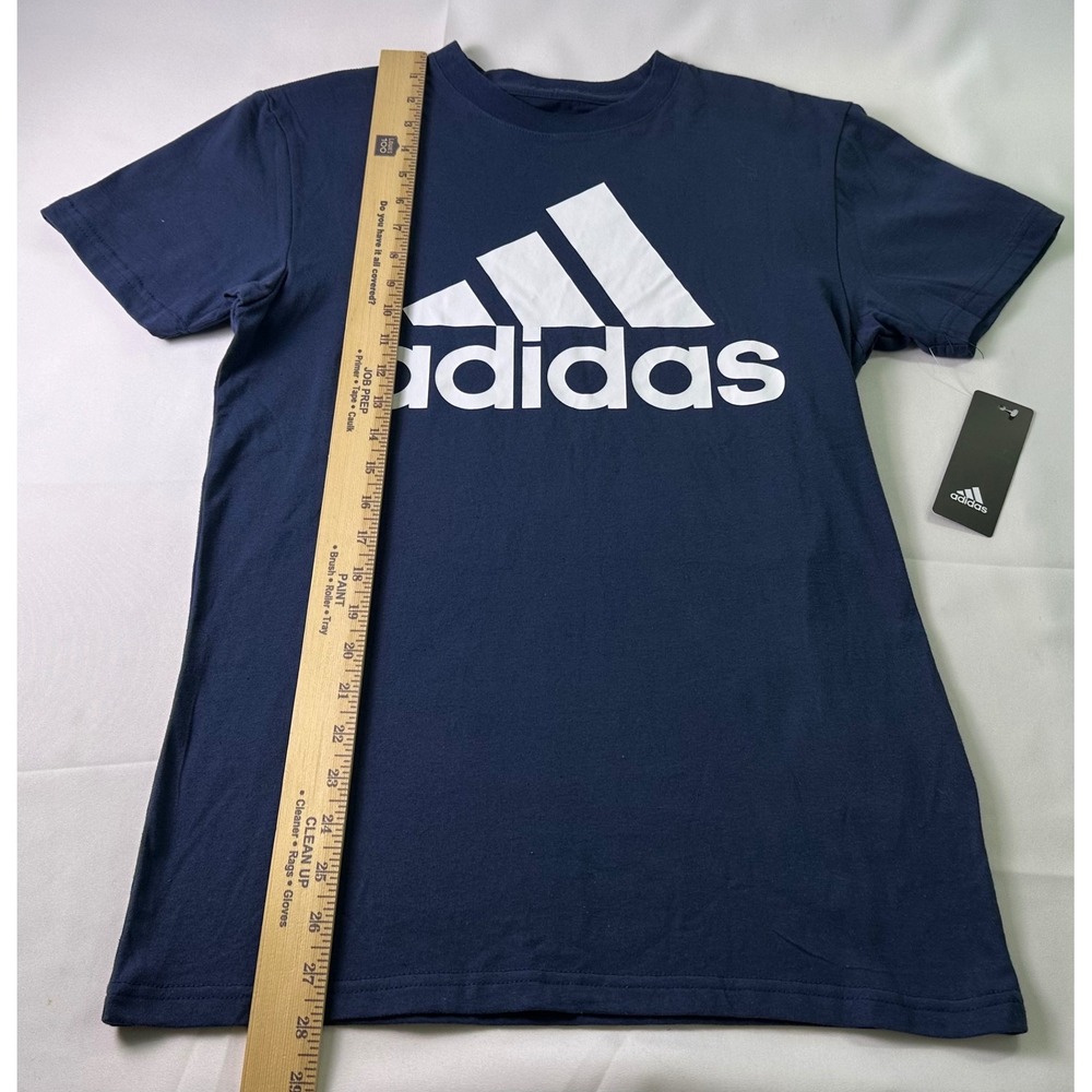 NWT Adidas Golf Logo Mens Small T-Shirt Crew Neck Navy Blue Short Sleeve Shirt‎ - Picture 7 of 9
